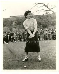 1m513 PAT & MIKE deluxe 8x10 still '52 Katharine Hepburn about to take a shot as a golf pro!