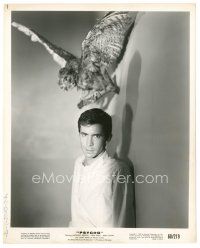 1m535 PSYCHO 8x10 still '60 close up of Anthony Perkins standing under stuffed owl, Hitchcock!