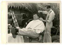 1m542 RAIN candid 8x11 key book still '32 Lewis Milestone gets a haircut on the Catalina Island set