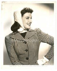 1m593 SECOND CHORUS 8x10 still '40 Paulette Goddard wearing a red and white tweed coat & bonnet!