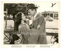 1m604 SHADOW OF A DOUBT 8x10 still R46 Hitchcock, c/u of Joseph Cotten smiling at Teresa Wright!