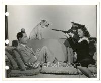 1m606 SHADOW OF THE THIN MAN 8x10 key book still '41 Loy helps Hall play William Tell to Powell!