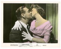 1m621 SOLDIER OF FORTUNE color 8x10 still '55 Clark Gable passionately kissing sexy Susan Hayward!