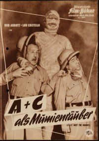 1p156 ABBOTT & COSTELLO MEET THE MUMMY German program '59 different images of Bud & Lou w/monster!