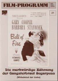 1p170 BALL OF FIRE German program R80s different images of Gary Cooper & sexy Barbara Stanwyck!