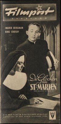 1p177 BELLS OF ST. MARY'S German program '48 nun Ingrid Bergman & Bing Crosby, different!