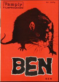 1p178 BEN German program '72 Willard 2, different images of killer rats!