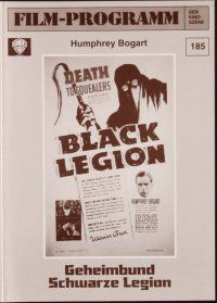 1p182 BLACK LEGION German program R80s Humphrey Bogart, art of klansman w/whip + different images!