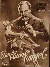 1p188 BLUE ANGEL German program R50s Josef von Sternberg, Emil Jannings, Marlene Dietrich