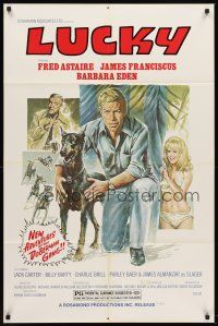 1r039 AMAZING DOBERMANS 1sh R78 Fred Astaire, sexy Barbara Eden, Lucky!