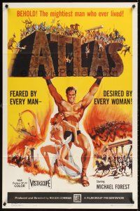 1r068 ATLAS 1sh '61 great artwork of mightiest gladiator Michael Forest!