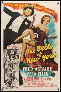 1r101 BELLE OF NEW YORK 1sh '52 great image of Fred Astaire & sexy Vera-Ellen dancing!