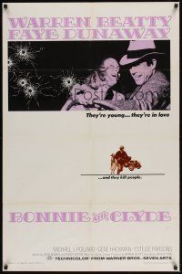 1r140 BONNIE & CLYDE 1sh '67 notorious crime duo Warren Beatty & Faye Dunaway!