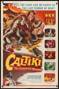 1r168 CALTIKI THE IMMORTAL MONSTER 1sh '60 Caltiki - il monstro immortale, cool art of creature!
