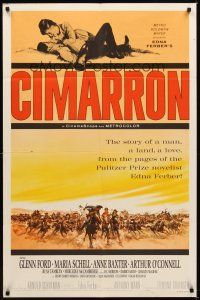 1r197 CIMARRON style B 1sh '60 directed by Anthony Mann, Glenn Ford, Maria Schell!