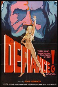 1r247 DEFIANCE OF GOOD 1sh '74 Jean Jennings, Fred J. Lincoln, cool sexy artwork!
