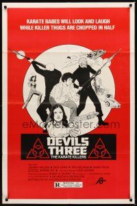 1r256 DEVILS THREE: THE KARATE KILLERS 1sh '80 Marrie Lee as Cleopatra Wong the karate queen!