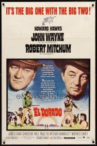 1r296 EL DORADO 1sh '66 John Wayne, Robert Mitchum, Howard Hawks, the big one with the big two!