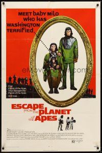 1r308 ESCAPE FROM THE PLANET OF THE APES 1sh '71 meet Baby Milo who has Washington terrified!