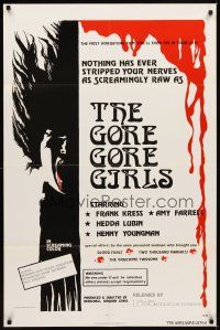 1r404 GORE GORE GIRLS 1sh '72 Herschell Gordon Lewis, nothing has ever stripped your nerves as raw