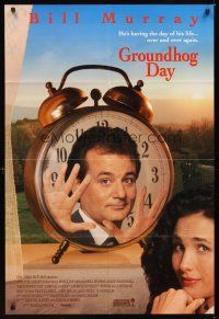 1r416 GROUNDHOG DAY int'l DS 1sh '93 Bill Murray, Andie MacDowell, directed by Harold Ramis!