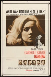 1r426 HARLOW new campaign style 1sh '65 Carroll Baker in the title role!