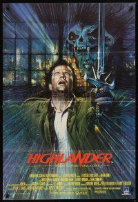 1r448 HIGHLANDER English 1sh '86 different art of immortal Christopher Lambert & Clancy Brown!