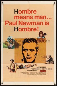 1r453 HOMBRE 1sh '66 Paul Newman, Martin Ritt, Fredric March, it means man!