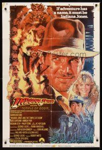 1r480 INDIANA JONES & THE TEMPLE OF DOOM int'l 1sh '84 Harrison Ford & Kate Capshaw by Struzan!