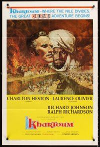 1r504 KHARTOUM style A 1sh '66 Cinerama, Charlton Heston, Laurence Olivier!