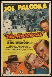 1r510 KNOCKOUT 1sh '47 Leon Errol, Joe Kirkwood as Joe Palooka, boxing!
