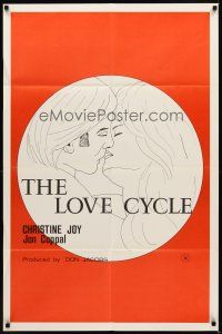 1r554 LOVE CYCLE 1sh '77 Christine Joy, Jon Coppal, sexy art of couple!