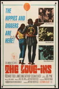 1r557 LOVE-INS 1sh '67 Richard Todd, James MacArthur, hippies & diggers, sex & drugs!