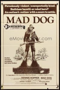 1r565 MAD DOG 1sh '76 directed by Philippe Mora, cool image of Dennis Hopper holding gun!