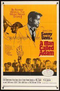 1r572 MAN CALLED ADAM 1sh '66 great images of Sammy Davis Jr. + Louis Armstrong playing trumpet!