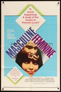 1r590 MASCULINE-FEMININE 1sh '66 Jean-Luc Godard's Masculin, Feminin, Jean-Pierre Leaud!