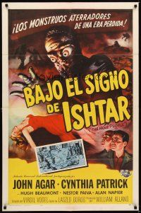 1r611 MOLE PEOPLE Spanish/U.S. 1sh '56 best Joseph Smith Universal sci-fi monster horror art!