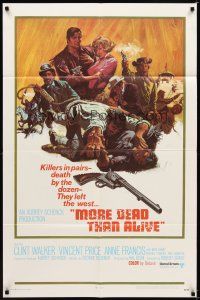 1r616 MORE DEAD THAN ALIVE int'l 1sh '69 Clint Walker,Vincent Price & Anne Francis,cool western art!
