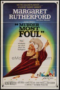 1r620 MURDER MOST FOUL 1sh '64 art of Margaret Rutherford, written by Agatha Christie!