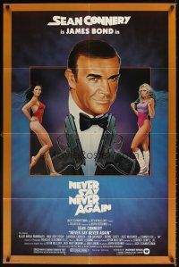 1r641 NEVER SAY NEVER AGAIN 1sh '83 art of Sean Connery as James Bond 007 by Obrero!
