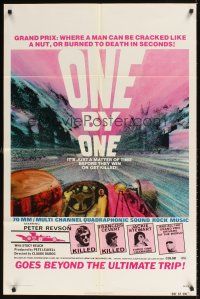 1r664 ONE BY ONE 1sh '74 Gran prix racing documentary, they win or get killed!