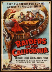 1r730 RAIDERS OF OLD CALIFORNIA 1sh '57 Jim Davis, Marty Robbins, Lee Van Cleef!