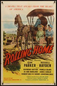 1r761 ROLLING HOME 1sh '47 Jean Parker, Russell Hayden, from the heart of America!