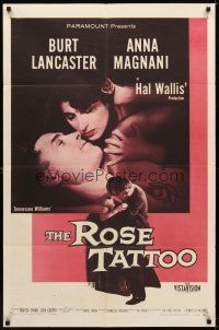1r767 ROSE TATTOO 1sh '55 Burt Lancaster, Anna Magnani, written by Tennessee Williams!