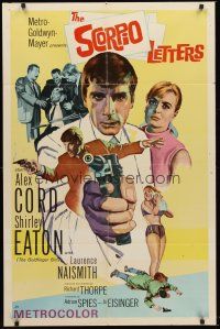 1r781 SCORPIO LETTERS 1sh '67 Richard Thorpe, cool art of Alex Cord with pistol!