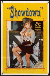 1r813 SHOWDOWN 1sh '86 sexy cowgirl Gina Carrera is back in the saddle again!