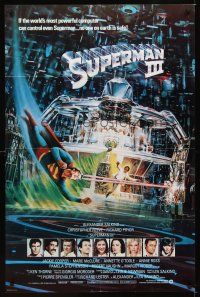 1r861 SUPERMAN III int'l 1sh '83 cool different Berkey art of Christopher Reeve vs. robot!