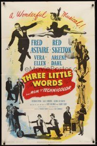 1r891 THREE LITTLE WORDS 1sh '50 art of Fred Astaire, Red Skelton & super sexy dancing Vera-Ellen!
