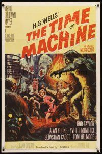 1r899 TIME MACHINE 1sh '60 H.G. Wells, George Pal, great Reynold Brown sci-fi artwork!