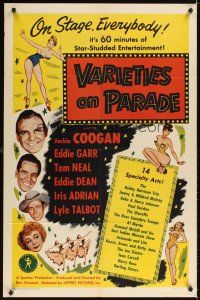 1r932 VARIETIES ON PARADE 1sh '51 Jackie Coogan, Eddie Garr, Tom Neal, star-studded acts!